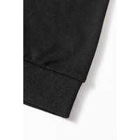 Black Striped Accent Pullover and Shorts Two Piece Casual Set - S thumbnail