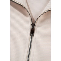 Apricot Textured Ruffled Sleeve Zipped Top and Wide Leg Pants Set - L thumbnail