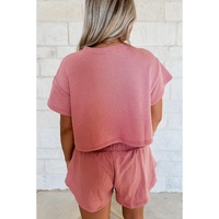 Blossom Sequin Crawfish Graphic Cropped Tee High Waist Skort 2pcs Outfit - L thumbnail