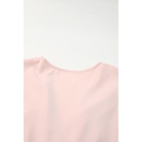 Azura Exchange Pink Deep V Neck Buttoned High Waist Romper - L thumbnail