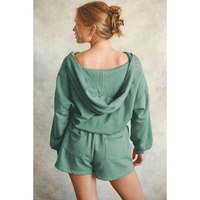 Blue French Terry Hoodie Romper - XL thumbnail