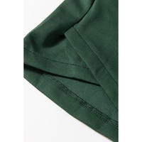 Blackish Green Collared Half Zip French Terry Knit Drawstring Casual Romper - L thumbnail
