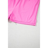Sachet Pink Plain Sleeveless Loop Drawstring Cinched Waist Romper - L thumbnail