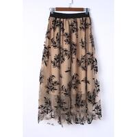Azura Exchange Embroidered High Waist Maxi Skirt - S thumbnail