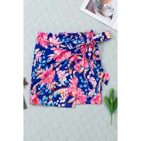 Azura Exchange Floral Print Lace-up Bodycon Mini Skirt - L thumbnail
