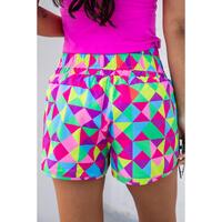 Azura Exchange Geometric High Waisted Athletic Shorts - S thumbnail