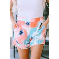 Azura Exchange Water Marbling Print Lace Trim Shorts - 10 US thumbnail
