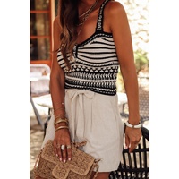Parchment Tie Waist Casual Linen Shorts - L thumbnail