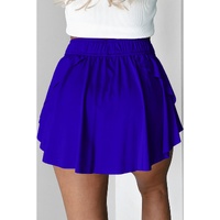 Dark Blue Drawstring High Waist Lined Tennis Skorts - XL thumbnail