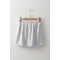 Light Grey French Terry Drawstring Mini Skort with Pockets - XL thumbnail