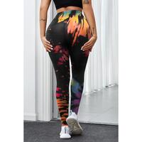 Azura Exchange Tie Dye Hollow Out Fitness Leggings - M thumbnail