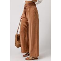 Azura Exchange Elastic Waist Casual Wide Leg Pants - S thumbnail