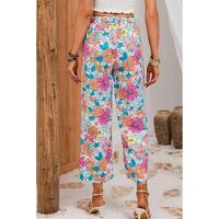 Azura Exchange Flower Print Pocketed Drawstring Waist Wide Leg Pants - L thumbnail
