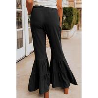 Azura Exchange Textured Ruffled Bell Bottom Pants - L thumbnail