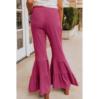 Azura Exchange Textured High Waist Ruffled Bell Bottom Pants - L thumbnail