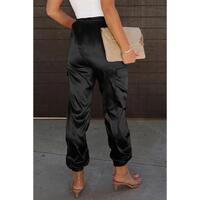 Azura Exchange Pocketed Satin Drawstring Pants - S thumbnail