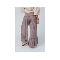 Azura Exchange Frilled Drawstring High Waist Wide Leg Pants - L thumbnail