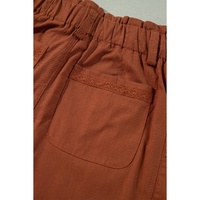 Red Dahlia Elastic Waist Pocketed Casual Straight Leg Pants - S thumbnail