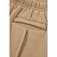 Smoke Gray Exposed Seam Drawstring High Waist Wide Leg Pants - L thumbnail
