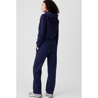 Navy Blue Solid Color Drawstring Waist Casual Straight Pants - M thumbnail