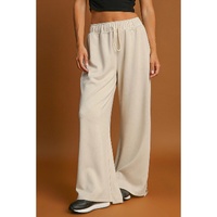 Apricot Loop Drawstring Casual Wide Leg Pants - S thumbnail