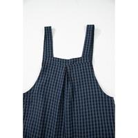 Sail Blue Plaid Print Buttoned Pocketed High Waist Overall - S thumbnail