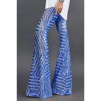 Blue Sequin Wide Leg Pants - L thumbnail