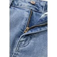 Beau Blue Shimmer Heart Pattern Distressed Denim Mini Skirt - XL thumbnail