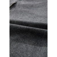 Dark Grey Denim Raw Hem Back Split High Waist Long Skirt - L thumbnail