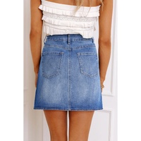 Ashleigh Blue Wrapped Crossed Waist Denim Mini Skirt - S thumbnail