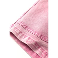 Strawberry Pink Elastic High Waisted Denim Shorts - 12 US thumbnail