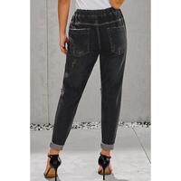 Azura Exchange Distressed Denim Jogger with Pocket Detail - L thumbnail