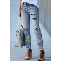 Azura Exchange Patch Ripped Skinny Jeans - S thumbnail