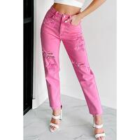 Azura Exchange Patchwork Straight Leg Jeans - 14 US thumbnail