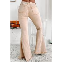 Azura Exchange Raw Edge Mid Waist Flared Jeans - 8 US thumbnail