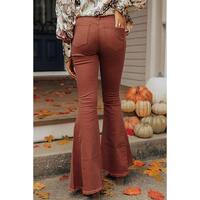 Azura Exchange High Waist Raw Hem Flare Jeans - 6 US thumbnail