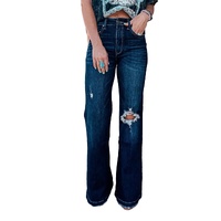 Real Teal High Rise Ripped Bell Bottom Jeans - 10 US thumbnail