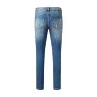 Sky Blue Sequin American Flag Star Graphic Distressed Straight Jeans - 8 US thumbnail