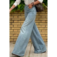 Dusk Blue Acid Wash Extra Wide Leg High Waist Long Jeans - 8 US thumbnail