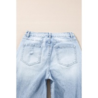 Beau Blue Light Wash Distressed Flare Jeans - 6 US thumbnail