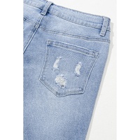 Ashleigh Blue Acid Wash Raw Hem High Waist Flared Jeans - 8 US thumbnail
