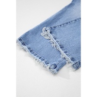 Beau Blue Mineral Wash Raw Hem High Waist Flared Jeans - 4 US thumbnail