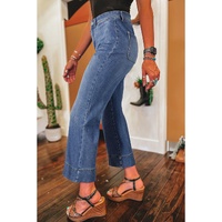 Ashleigh Blue Mineral Wash High Waist Bell Bottom Crop Jeans - 10 US thumbnail