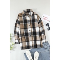 Azura Exchange Plaid Print Buttoned Shirt Jacket - S thumbnail