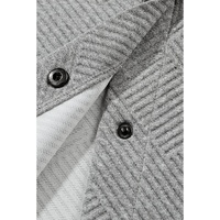 Gray Solid Textured Flap Pocket Buttoned Shacket - M thumbnail