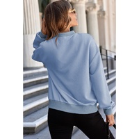 Myosotis Solid Textured Stand Neck Zipper Bomber Jacket - 2XL thumbnail