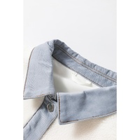 White Contrast Trim Buttoned Sherpa Jacket - M thumbnail