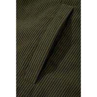 Mist Green Corduroy Fleece Patchwork Buttoned Bomber Jacket - L thumbnail