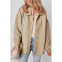 Jet Stream Solid Color Quilted Puffer Buttoned Shacket - 2XL thumbnail