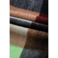 Orange Plaid Print Flap Pocket Long Jacket - S thumbnail